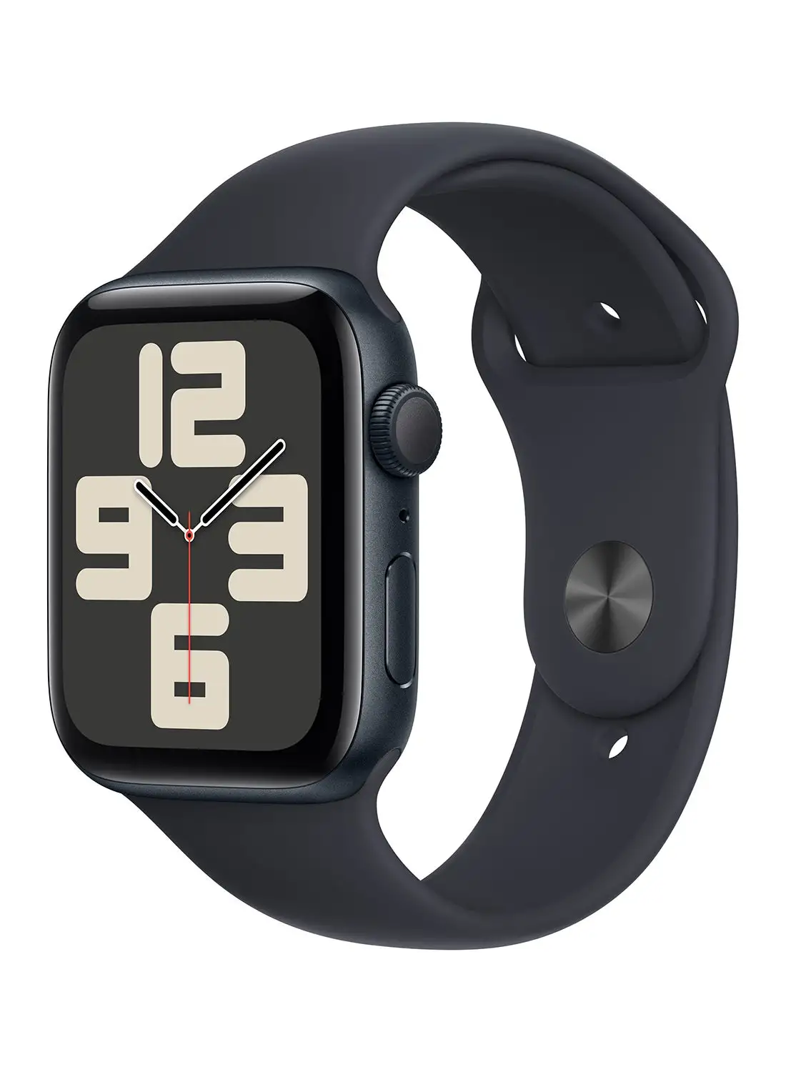Apple Watch SE (2023) GPS مقاس 44 ملم هيكل من الألومنيوم منتصف الليل مع حزام رياضي منتصف الليل