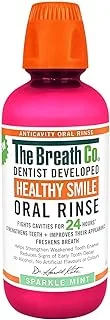 The Breath Co Alcohol Free Mouthwash Oral Rinse for 12 Hrs for Fresh breath, Sparkle Mint, 473ml