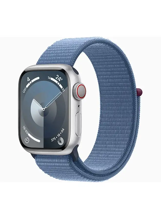 Apple Watch Series 9 GPS 41mm Silver Aluminium Case With Winter Blue Sport Loop