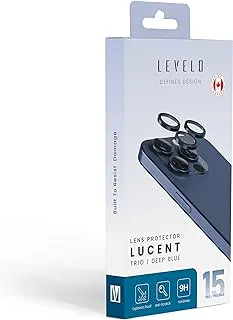 Levelo Lucent Trio 9H Hardness Camera Lens Protector for iPhone 15 Pro/iPhone 15 Pro Max, Blue