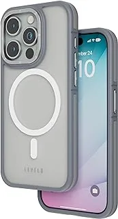 Levelo Rouge Phone Case for iPhone 15 ProMax, Grey