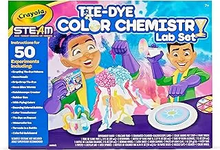 مجموعة كيمياء الألوان من كرايولا تاي داي للأطفال، أنشطة STEAM/STEM، لعبة تعليمية، للأعمار 7، 8، 9، 10 سنوات