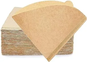 ECVV 40Pcs Coffee Filters V60, 2-4 Cups Natural Unbleached Coffee Filter Paper, Cone Shaped Paper Filters Easy to Use Upgraded Design Size V02, Compatible with V60 Pour Over Drippers (Brown)
