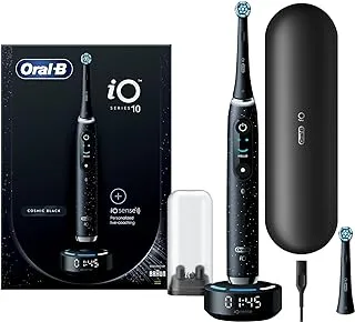 Oral B iO Series 10 Cosmic Black AI Rechargeable Tooth Brush, 7 Smart modes, iO technology, AI with 3D Teeth Tracking, Interactive Display, 3hrs, Fast Magnetic Charger, iO 10 - iOM10.2B4.2AD