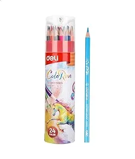 طقم أقلام تلوين مع مبراة من ديلي 24 قطعة ، متعدد الألوان