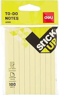 Deli EA00652 Stick-Up To-Do Notes 100 Sheets, 76×101 mm Size, Multicolour - 1 PC