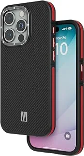 Levelo Ox Carbon Phone Case Compatible With iPhone 15 ProMax, Red