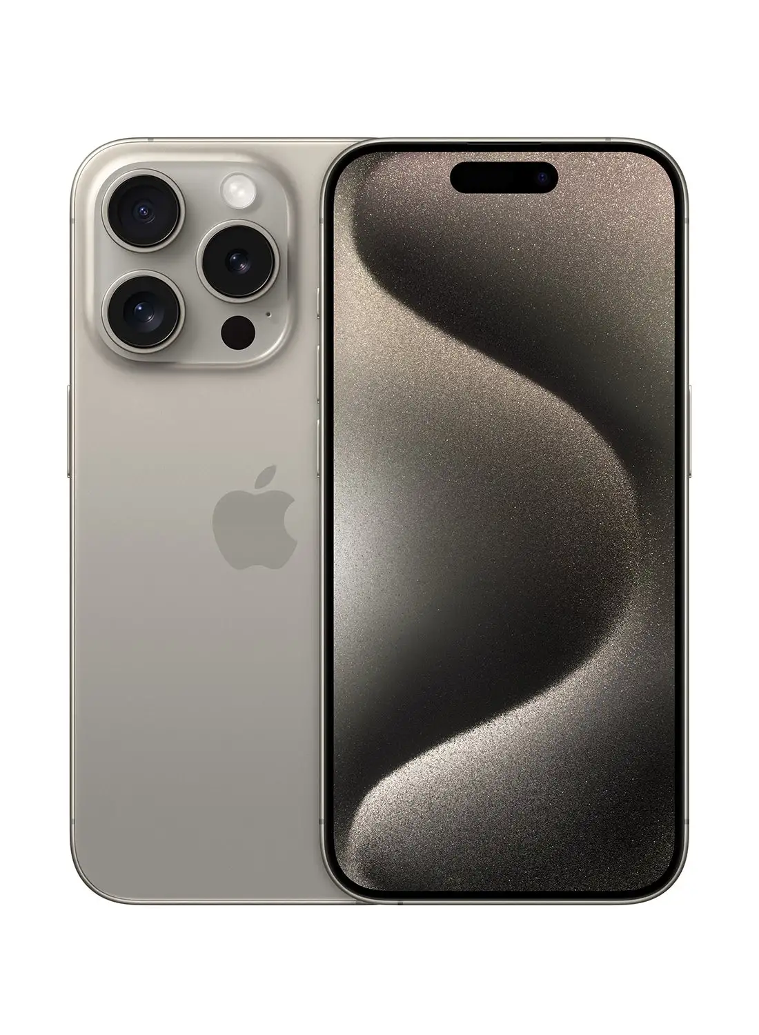 هاتف Apple iPhone 15 Pro بسعة 512 جيجابايت تيتانيوم طبيعي ومزود بتقنية 5G مع تطبيق FaceTime - إصدار الشرق الأوسط