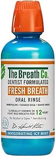 The Breath Co Alcohol Free Mouthwash Oral Rinse for 12 Hrs for Fresh breath, Icy Mint, 473ml