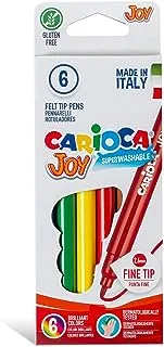 Carioca Joy Fine Nib Washable Felt Tip Pens (Box Of 6)