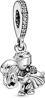 Married couple sterling silver dangle with clear cubic zirconia