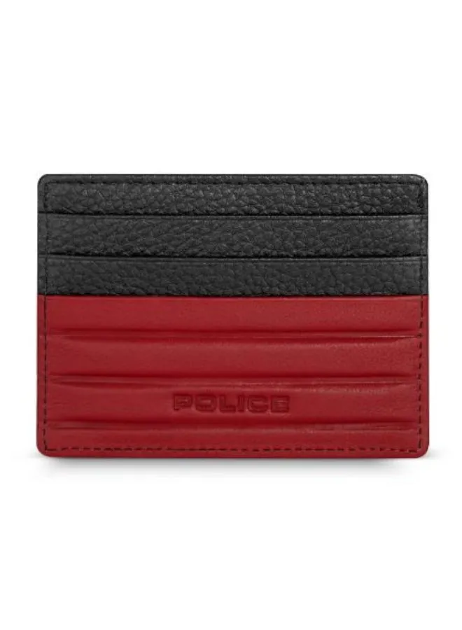 POLICE Horipip Card Case For Men Black And Red