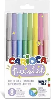 Carioca Pastel Plastic Box 8 Felt Tip Pens