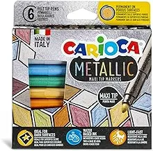 CARIOCA Metallic MaxiMarkers Box 6pcs أقلام برأس لباد
