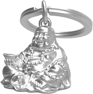 Metalmorphose Zinc Alloy Buddha Keychain, 3.5 cm x 2.2 cm x 8 cm Size, Silver
