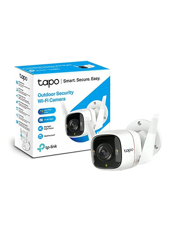 TP-LINK Tapo 2K كاميرا مراقبة خارجية عالية الدقة مقاومة للعوامل الجوية ، رؤية ليلية ملونة ، تعمل مع Alexa و Google Home