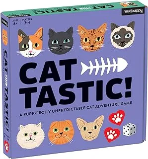 Mudpuppy القط تاستيك! لعبة لوحية - لعبة لوحية مثيرة للقطط لعدد 2-4 لاعبين، تعلم مهارات رعاية القطط الحقيقية - مثالية للأعمار من 6 سنوات فما فوق - فكرة هدية رائعة لمحبي القطط، متعددة الألوان