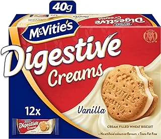 McVities Digestive Vanilla Creams Filled Biscuits, 12 x 40 g