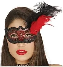 Decorated Red Mask With Feather