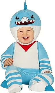 زي القرش الصغير للأطفال من 18 إلى 24 شهرًا. يتضمن الزي: قبعة، بذلة، شريط للرقبة