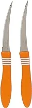 Tramontina Cor & Cor 2 Pieces Tomato Knife Set with Stainless Steel Blade and Orange Polypropylene Handle