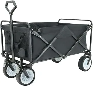 Utility Carts Folding Wagon Adjustable Angle Outdoor Camping Wagon, 8-inch Double-Bearing Wheel Garden Cart, Large Capacity, No Need to Install, Load Bearing 176lbs