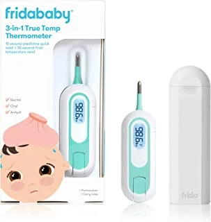 Fridababy 3-In-1 True Temp Digital Thermometer For Fevers, Babies & Kids (Rectal, Underarm + Oral)