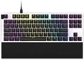 NZXT Function TKL – Tenkeyless USB Gaming Keyboard – Gateron Red Mechanical Switches: Linear, Fast, and Quiet – Hot-Swappable – RGB Backlit – Aluminum Top Plate – Wrist Rest – White