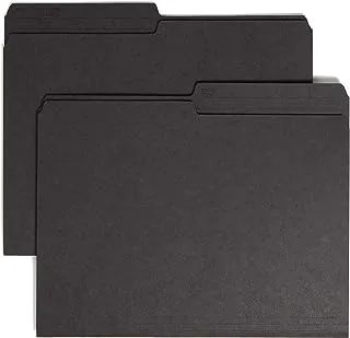 Smead Reversible File Folder, 1/2-Cut Printed Tab, Letter Size, Black, 100 per Box (10364)