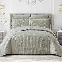 DONETELLA Bedspread, Coverlet Set, Soft Luxurious King Size- 6-Pcs Compressed Comforter, Bedding Blanket With Fitted Sheet, Pillow Sham and Pillow Case (طقم لحاف مضغوط خفيف)