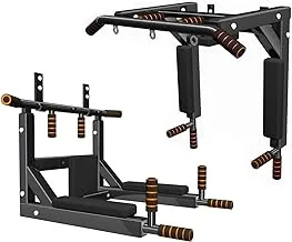 Max Strength - Multifunctional Wall Mounted Horizontal Bar Wall Mounted Pull Up Bar Chin Up，Power Tower Pull Up Dip Station Home Gym Exercise Bar Equipment Power Rack