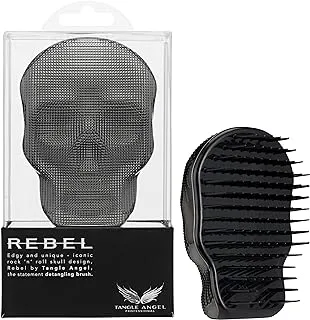 Tangle Angel Rebel Compact Detangling Hair Brush - Titanium - Black Chrome Studded|Detangling Hair Brush