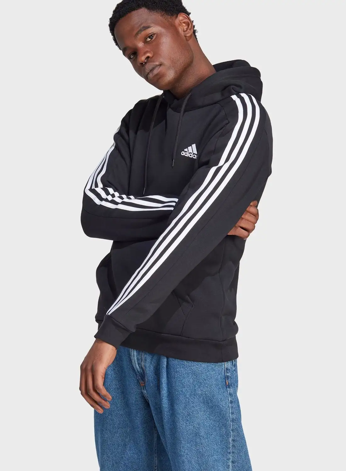 Adidas 3-Stripes Fleece Hoodie