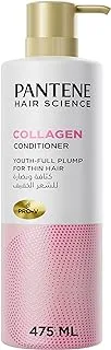 Pantene Hair Science Pro-V Collagen Conditioner, Youth-Full Plump for Thin Hair, 475 ml