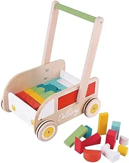 Classic World Delivery Truck Baby Walker, Activity Push Wagon With Building Blocks And Storage, 10 Months+