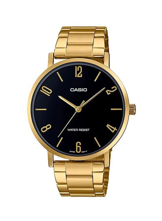 CASIO Men's Stainless Steel Analog Watch MTP-VT01G-1B2UDF - 46 mm - Gold