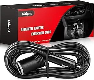 Nilight NI-WA-01C Cigarette Lighter Extension Cord Cable Heavy Duty 14ft 12V/24V Car Charger with Cigarette Lighter Socket