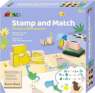 Avenir CH201763 Match Create Dinosaurs-A Stamp Art Kit