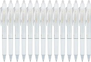 Pilot FriXion Clicker Dots Erasable Pens, Extra Fine Point, White Barrel, Black Ink, 14 Count (12885)