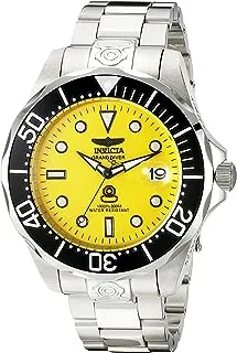 Invicta Men's 3048 Stainless Steel Grand Diver Automatic Watch, Silver/Black/Yellow