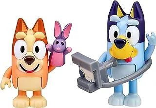 Bluey and Bingo Photographer 2 Figure Playset Pack Articulated 2.5 Inch Action Figures Includes Toy Bob Bilby Puppet and Camera Official Collectable Toy
