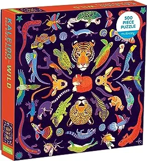 Kaleido-Wild 500 Piece Family Puzzle from Mudpuppy - Beautifully Illustrated Wild Animals, Unique Kaleidoscope Pattern, 20