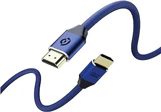 Powerology 8K HDMI to HDMI Braided Cable, 2 Meter Length, Navy Blue