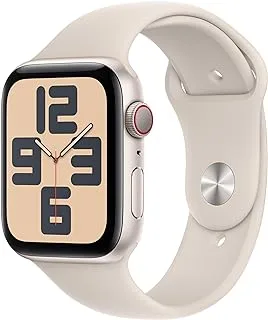 ساعة Apple Watch SE الجديدة (الجيل الثاني، 2023) [GPS + Cellular 40mm] ساعة ذكية مع هيكل من الألومنيوم Starlight مع حزام Starlight الرياضي S/M. جهاز تتبع اللياقة البدنية والنوم، واكتشاف الأعطال، ومراقبة معدل ضربات القلب