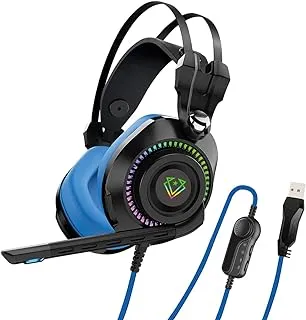 Vertux High-Definition Game Command Over-Ear Gaming Headset |Immersive Sound Isolation | Unidirectional Noise Isolating Microphone | On-Ear Controls | Steel-Reinforced Headband- Blue