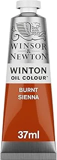 Winsor & Newton Winton Oil Colour Burnt Sienna 37ml tube with even consistency, non-fading, high coverage, rich in colour pigments