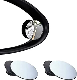 ECVV 2 Pack Car Blind Spot Mirror Small Round Convex Adjustable 360° Rotation Wide Angle Rear View Mirror for All Vehicles Universal Car Tuning Sticker Design