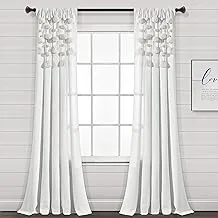 Lush Decor Boho Pom Pom Tassel Linen Window Curtain Panel (Single Panel), 95
