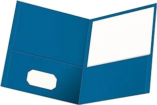 Oxford Twin-Pocket Folders, Textured Paper, Letter Size, Light Blue, Holds 100 Sheets, Box of 25 (57501EE)