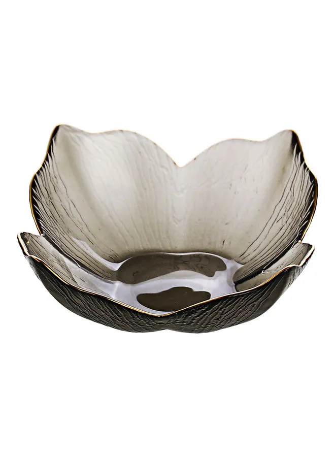 Shuer Lily Pattern Glass Bowl Grey 19.5x19.5x7.3cm